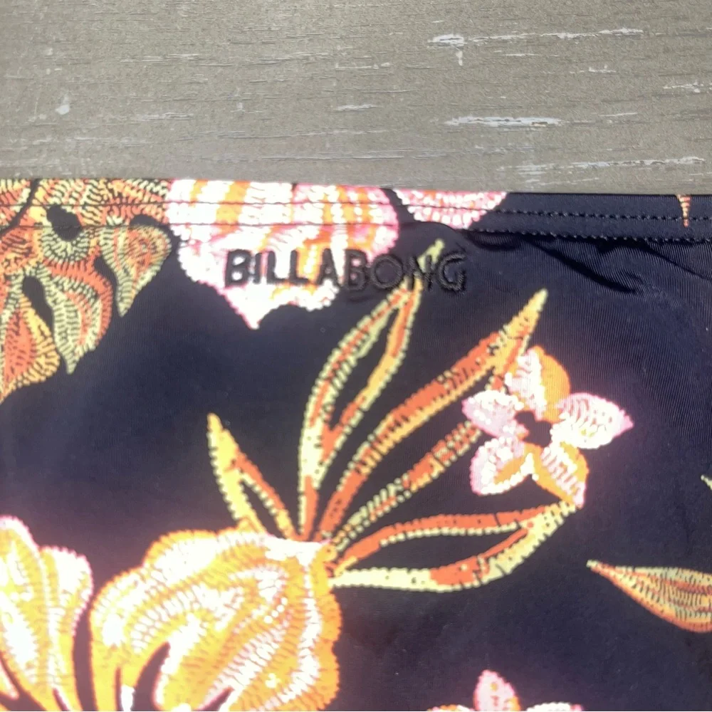Billabong Low Rider Hooked Tropics Floral Bikini Bottom Black Brown large NWT - Picture 5 of 5